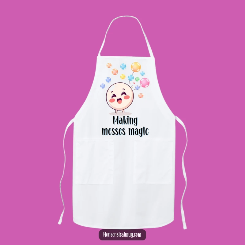 Funny Bubble Blowing Circle Character Apron - Cook with Joy and Laughter