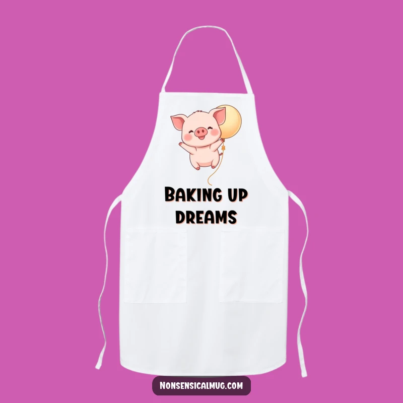 Funny Kawaii Piglet Balloon Apron - Cute Flying Pig Kitchen Wear, Hilarious Funny Gift for Chefs