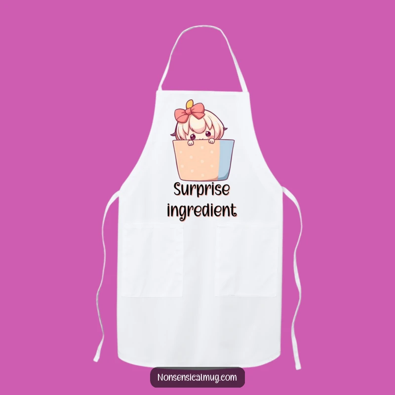 Funny Shy Baker Apron - Adorable Character Art for Cooks, Funny Gift