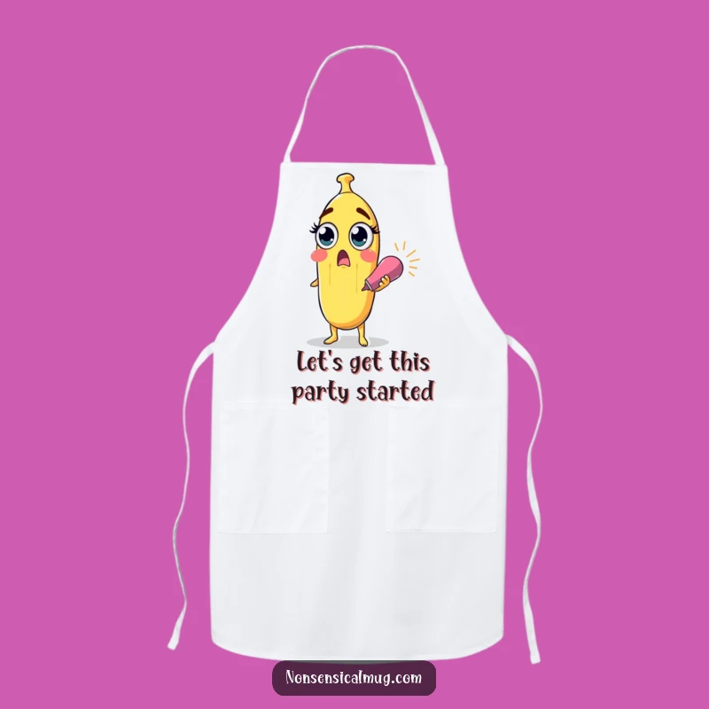 Funny Surprised Banana Party Popper Apron - Chef's Surprise Gift
