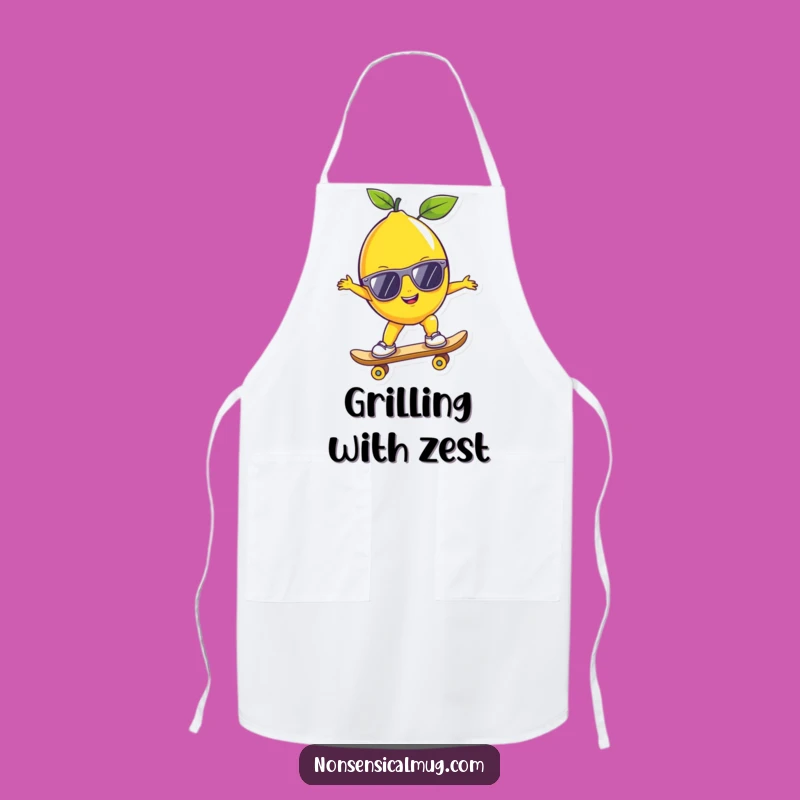 Funny Lemon Skater Apron: Cook with Cool, Citrus Flair