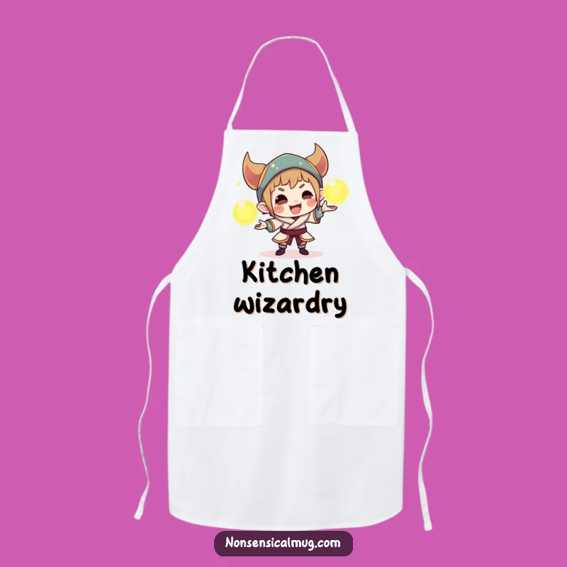 Funny Mischievous Character Apron: Juggle Kitchen Tasks with This Hilarious Orb Design