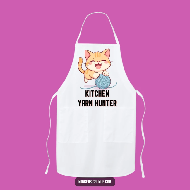 Funny Cat Yarn Apron: Mischievous Kitchen Fun, Unique Funny Gift for Cooks