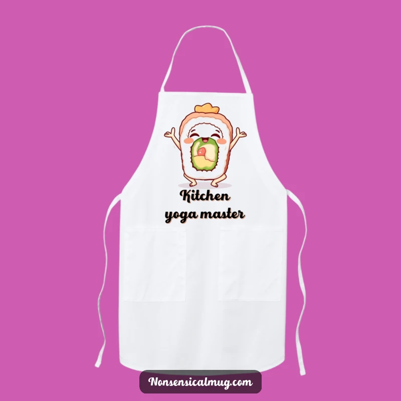 Funny Sushi Yoga Apron: Cook with Calm and Culinary Comedy