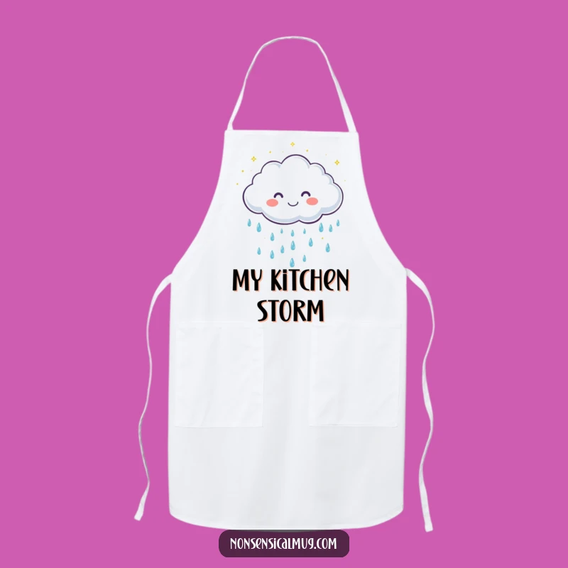 Funny Cloud Raindrops Apron: Cute Kitchen Fun, Sparkling Chef, Great Gift