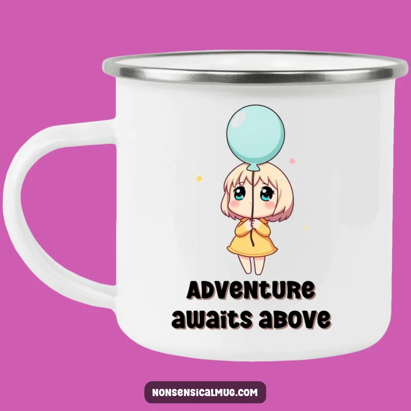 Funny Dreamy Balloon Character Camping Mug: Hilarious Outdoor Inspiration