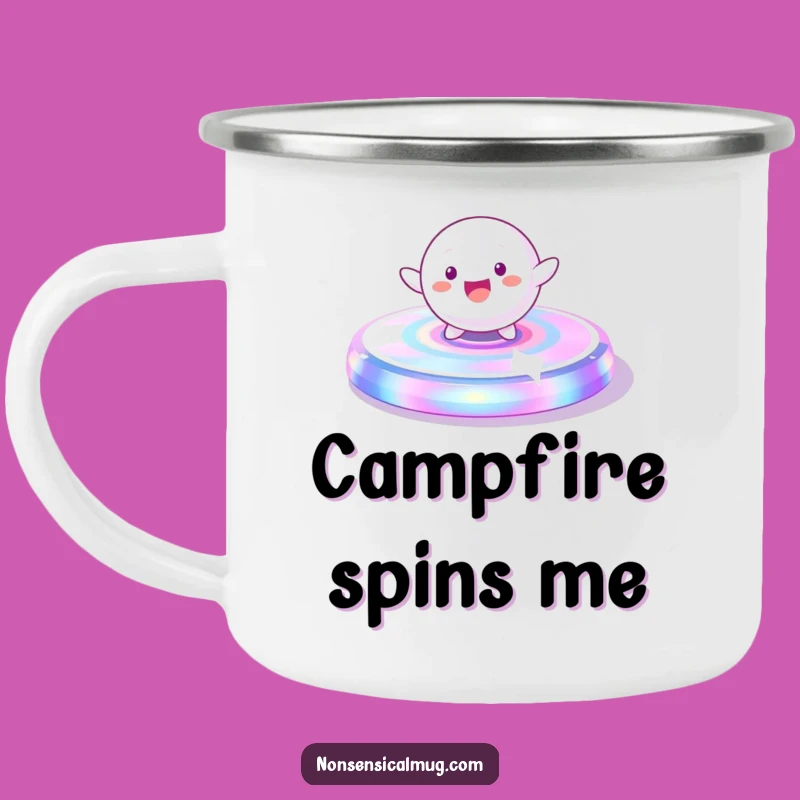 Funny Spinning Sphere Character Camping Mug - Adventure with Energetic Style