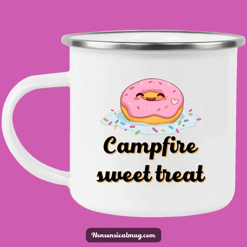 Funny Giggling Donut Float Camping Mug: Sweet Outdoor Donut Cup