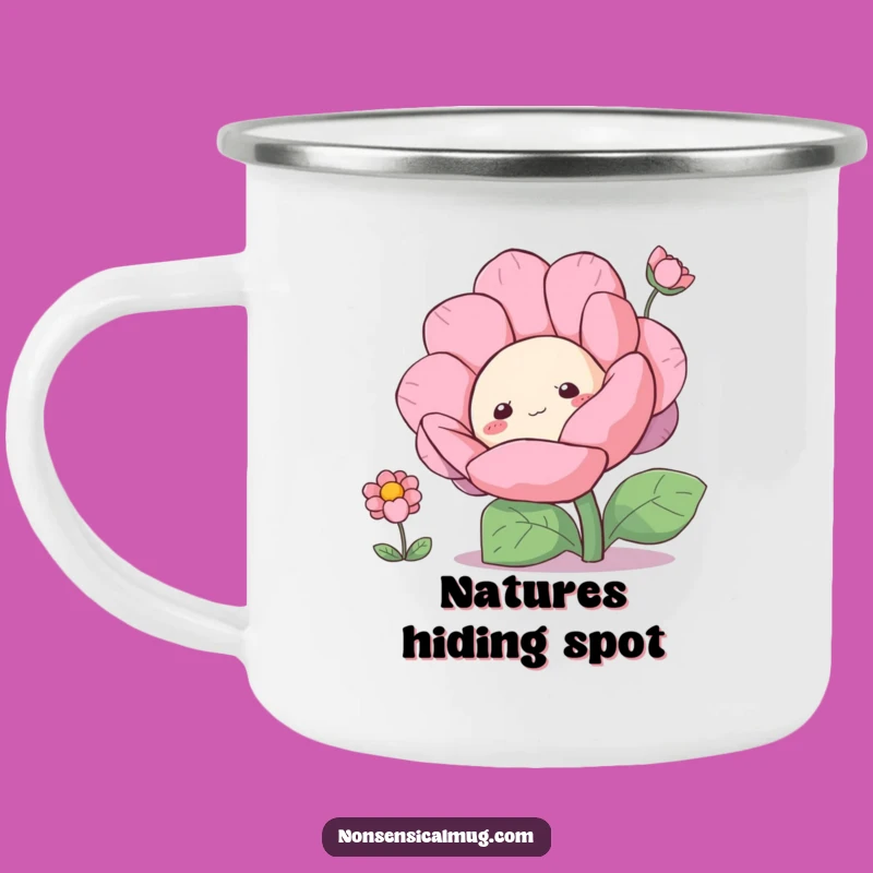 Funny Blob Peeking Camping Mug: Adventure with Curiosity, a Hilarious and Funny Gift