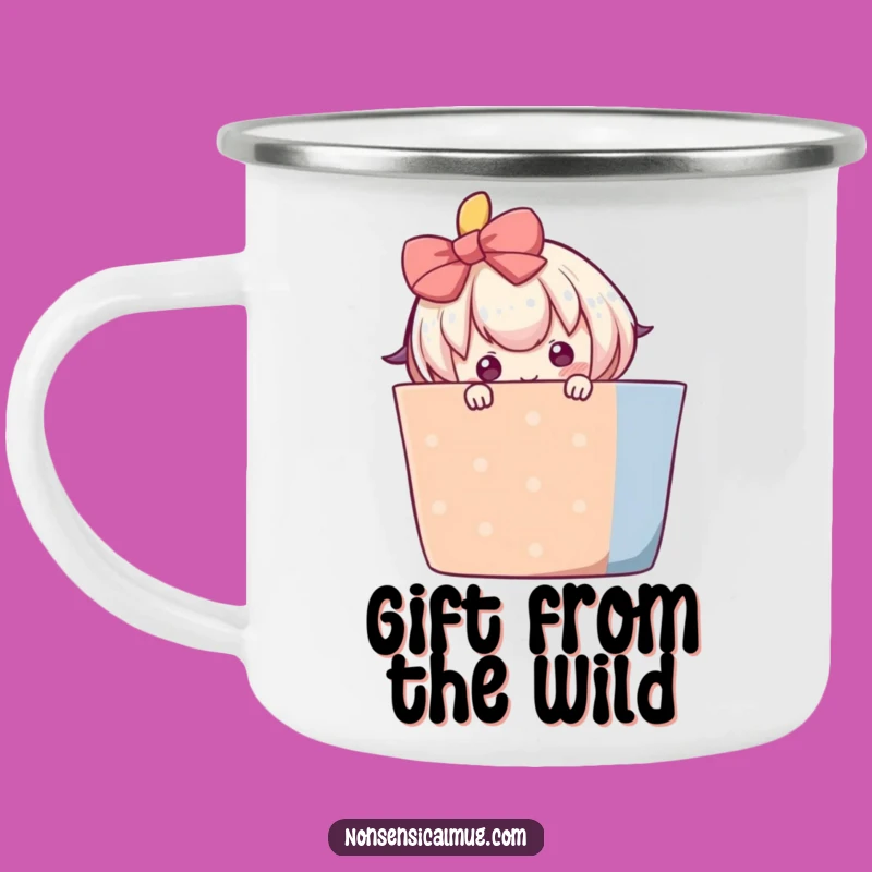 Funny Shy Peeker Camp Mug - Adorable Gift Art, Perfect Funny Gift