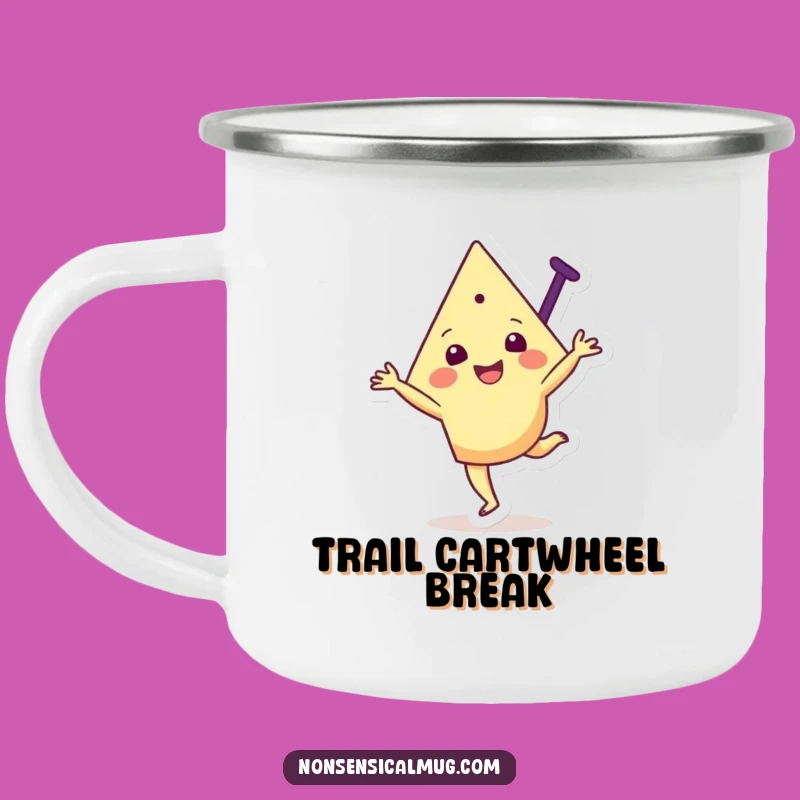 Funny Triangle Cartwheel Camping Mug: Durable Joyful Drinkware, Geometric Adventures, Gift