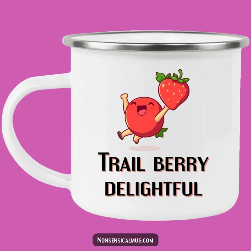 Funny Strawberry Cartwheel Camping Mug: Cheerful Outdoor Fruit Cup