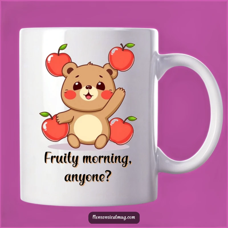 Funny Juggling Bear Mug: A Hilarious Gift for Fruit Fanatics and Clumsy Friends