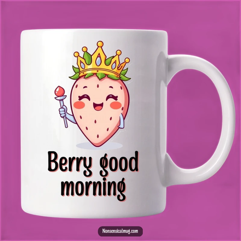 Funny Royal Strawberry Crown Mug - Hilarious Fruit Gift for Sweet Royalty