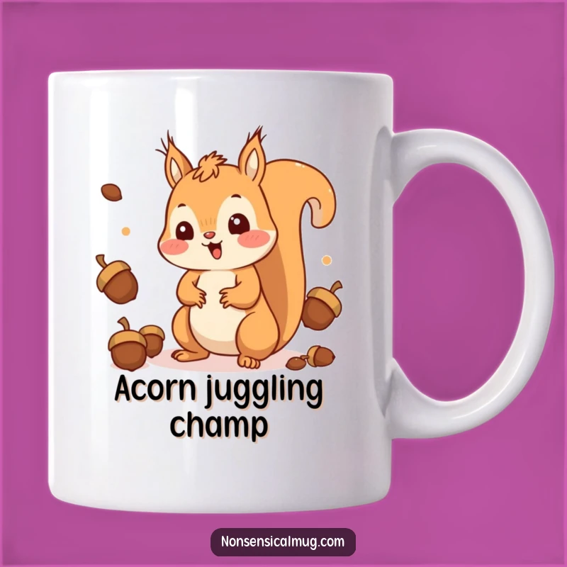 Funny Squirrel Juggling Mug: Happy Nutty Acrobat, Perfect Funny Gift!