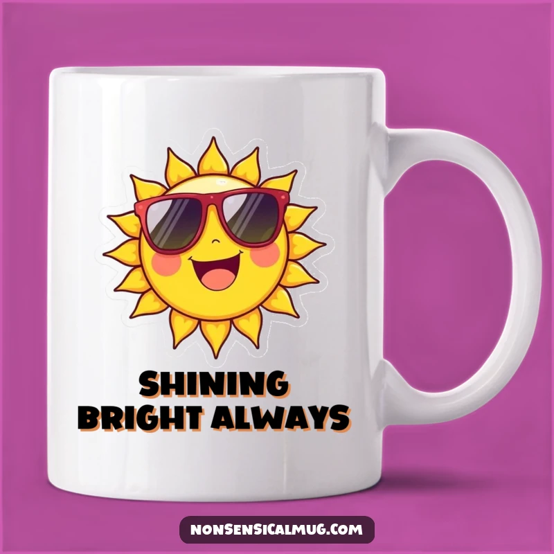 Funny Sun Mug: Beaming Character with Sunglasses as the Perfect Gift
