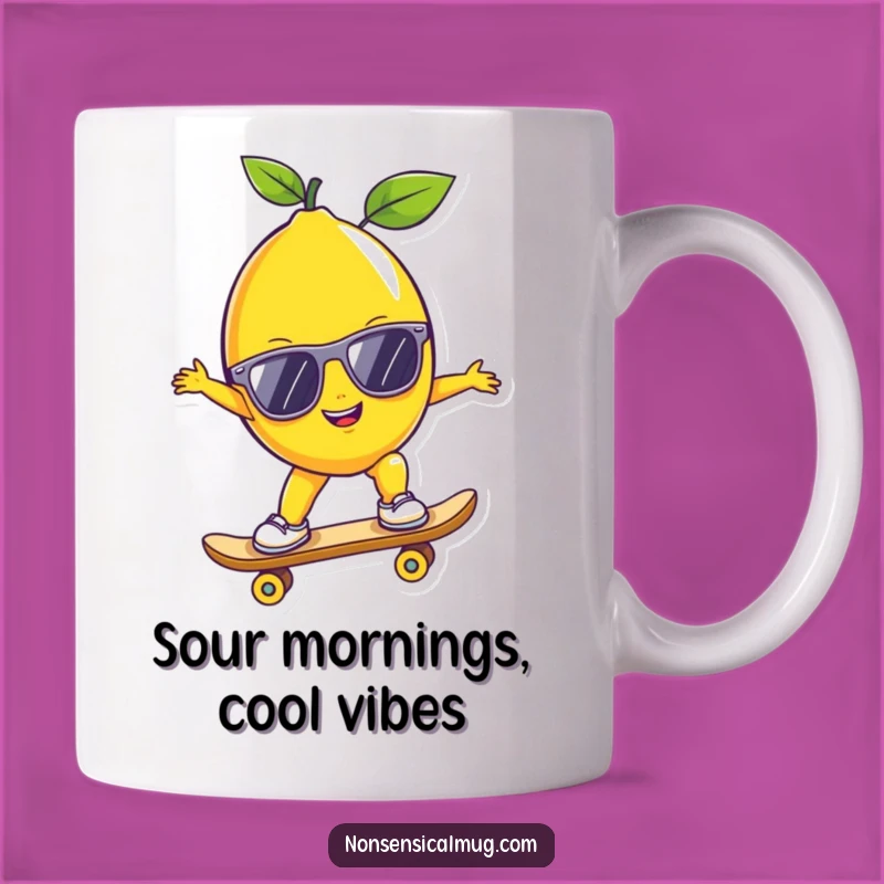 Funny Lemon Skater Mug: A Zesty and Hilarious Ride for Your Coffee
