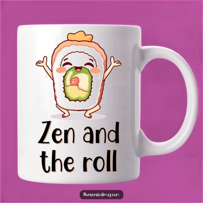 Funny Sushi Yoga Mug: Find Inner Peace with a Hilarious Roll
