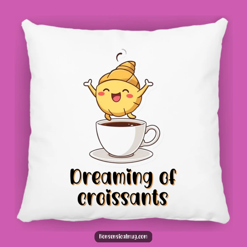 Comfy Funny Croissant Pillow: Joyful Pastry Coffee Lover Cozy Funny Gift