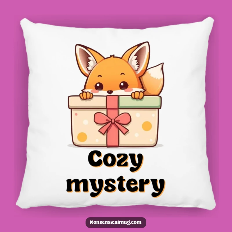 Kawaii Fox Gift Pillow: Cute Peeking Fox Cushion, Whimsical Funny Gift!