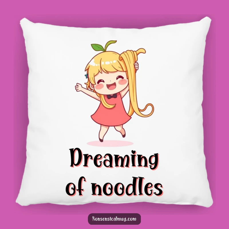 Funny Noodle Dance Pillow: Delighted Character, Comfy & Comic