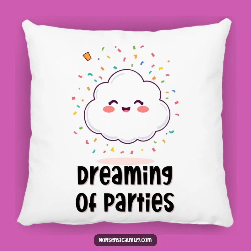 Funny Happy Cloud Confetti Pillow: Cozy Comfort and Festive Cheer!