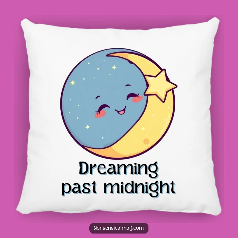 Funny Moon Winks Pillow: Cozy Comfort with Celestial and Funny Gift Touch