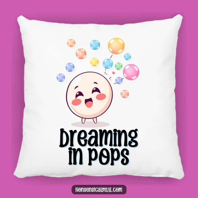 Funny Bubble Blowing Circle Character Pillow - Cozy Comfort with a Cheerful Touch