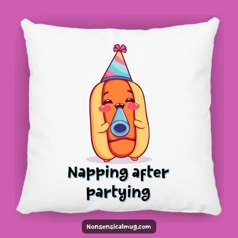 Funny Party Hot Dog Hat Noisemaker Pillow - Cozy Comfort with Festive Fun