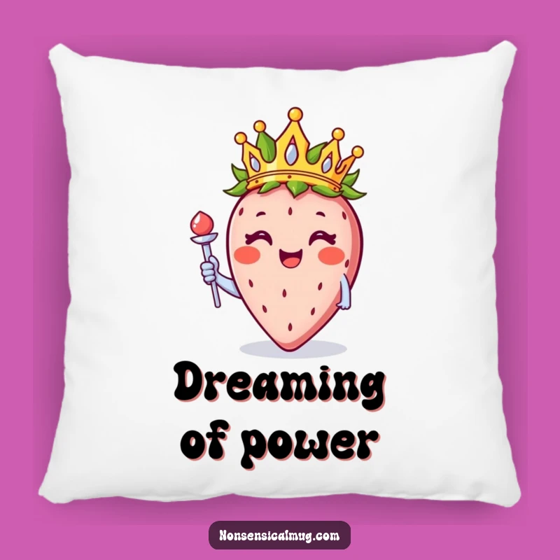 Funny Royal Strawberry Crown Pillow - Cozy Comfort with Fruity Royalty