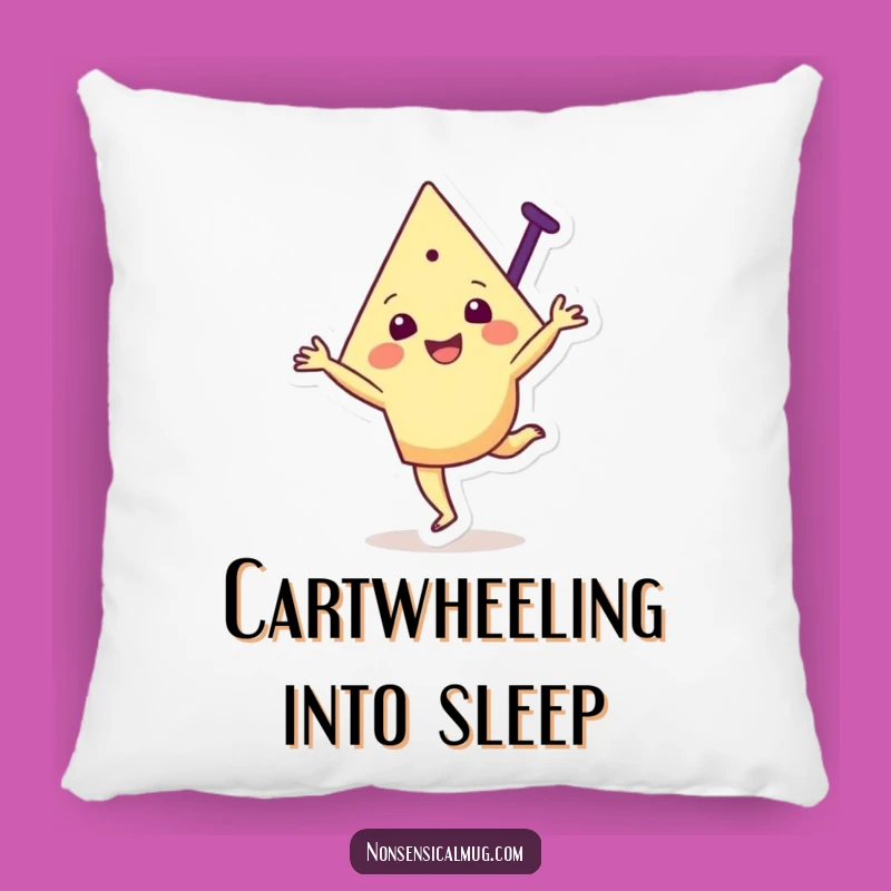 Funny Triangle Cartwheel Pillow: Cozy Joyful Decor, Geometric Comfort, Perfect Gift