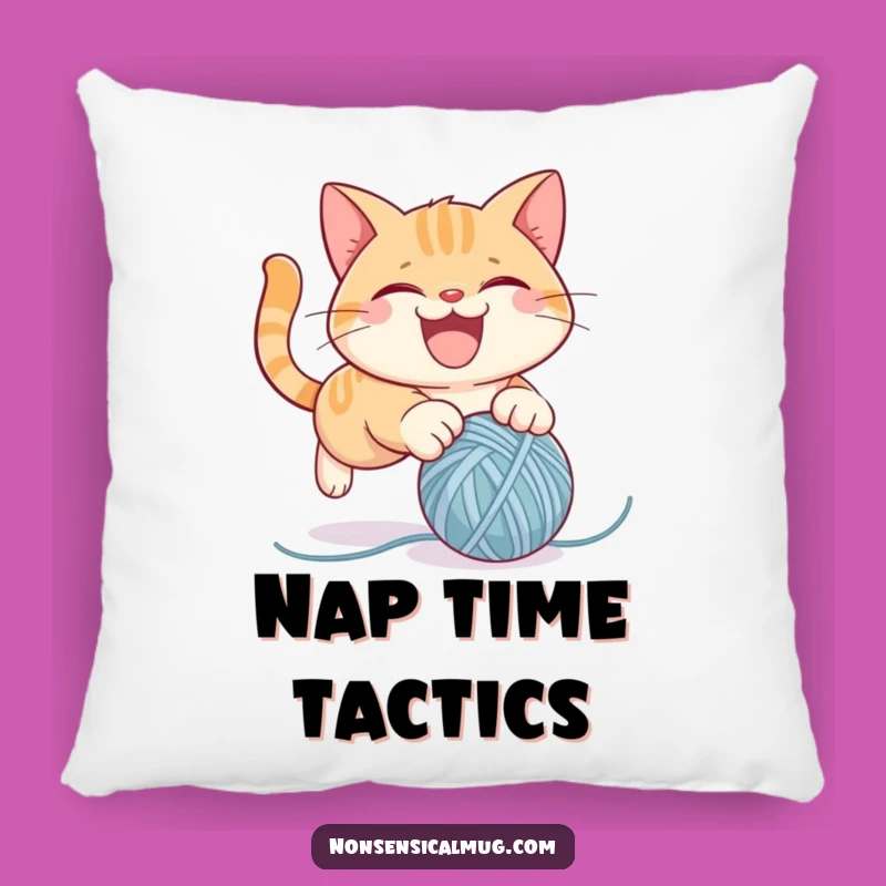 Funny Cat Yarn Pillow: Cozy Mischief, Adorable Funny Gift for Cat Fans