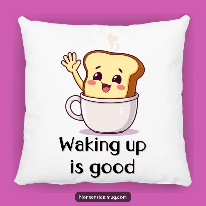 Funny Smiling Toast Pillow: Cozy Comfort with a Warm Greeting!