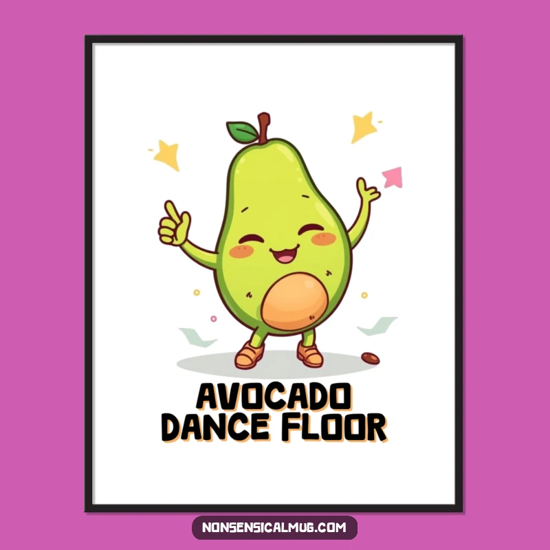 Funny Winking Avocado Breakdance Digital Art: Cool Avocado Decor Download