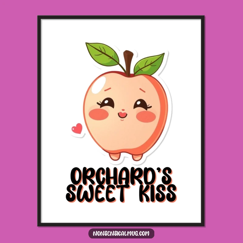 Funny Apple Kiss Digital Art: Sweet Decor, Instant Funny Gift for Sweethearts