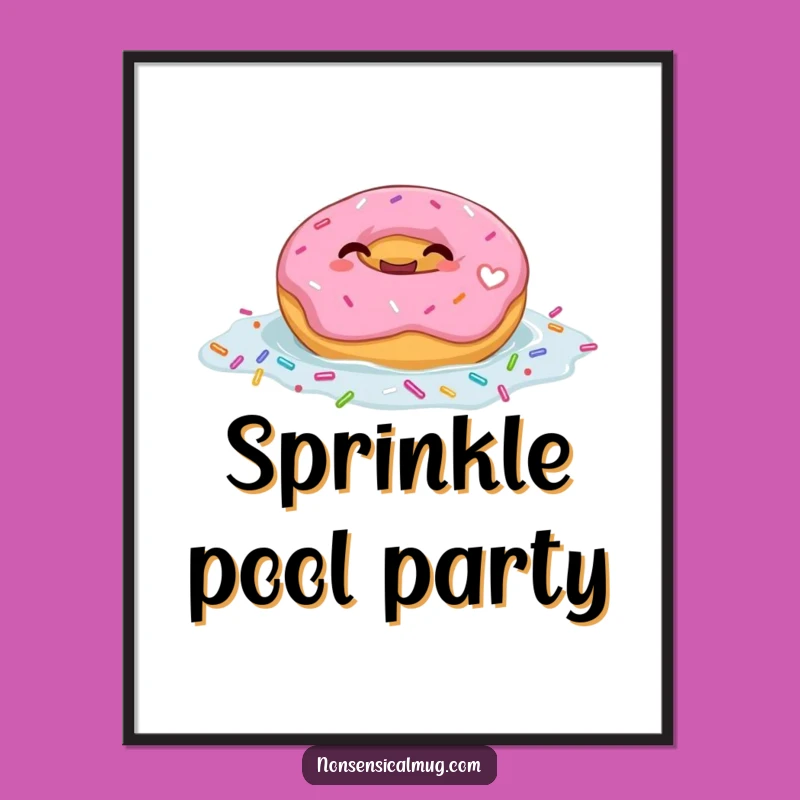 Funny Giggling Donut Float Digital Art: Sweet Donut Decor Download