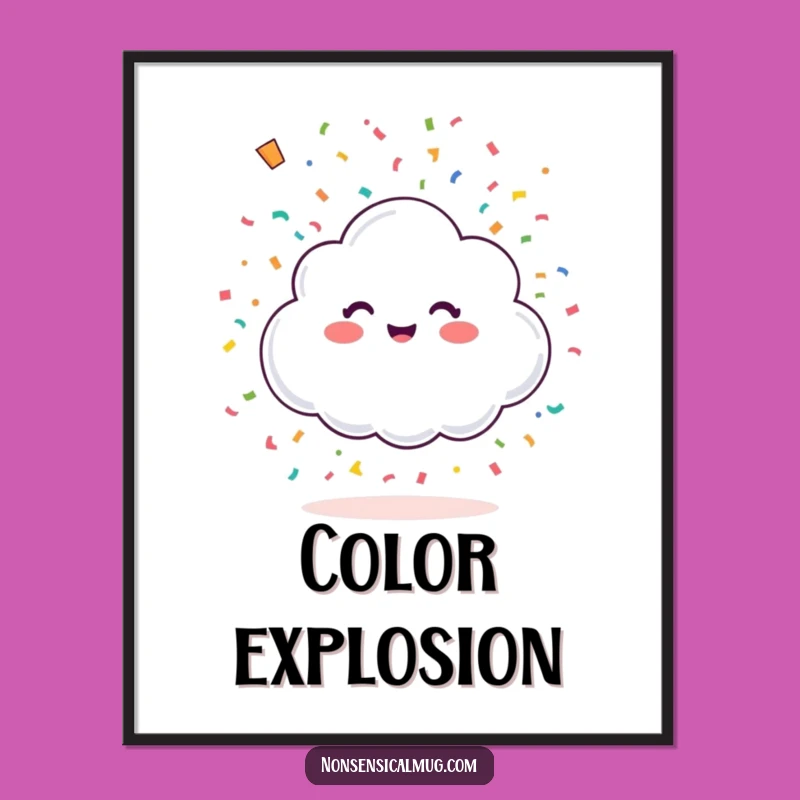 Funny Happy Cloud Confetti Digital Art: Instant Joyful Shower, Great Decor!