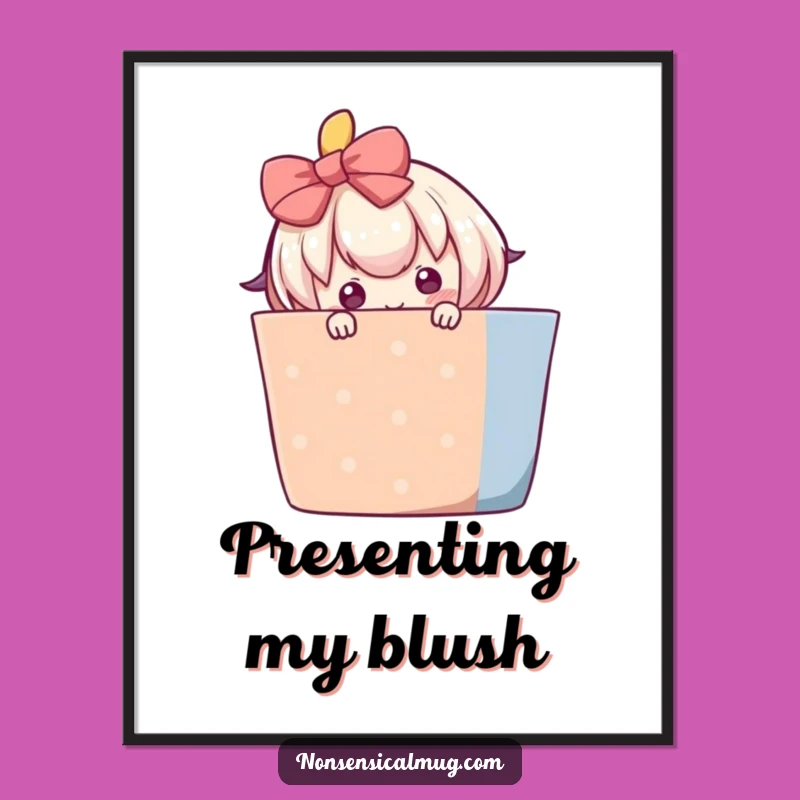 Funny Shy Gift Digital Print - Adorable Character Art, Funny Gift