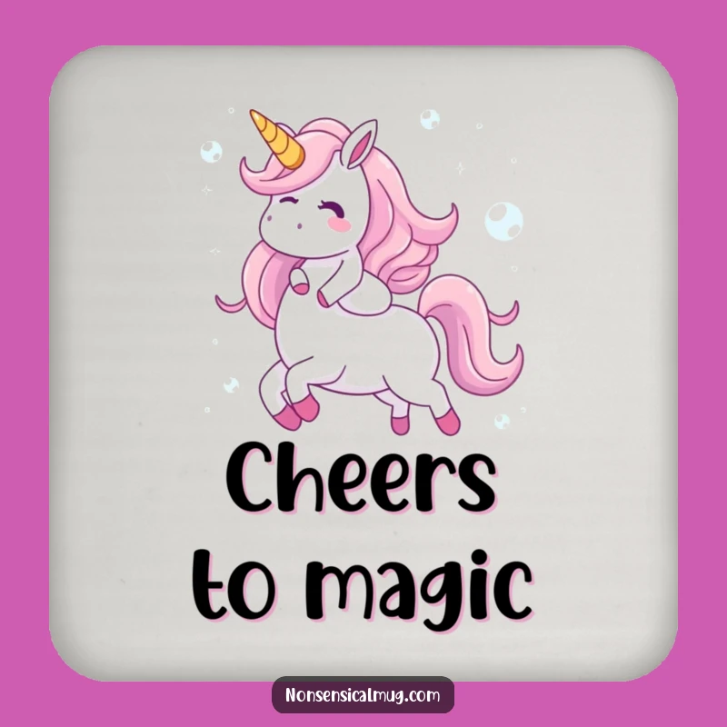 Funny Bubble Unicorn Coaster - Protect Surfaces with Whimsical Art - Housewarming Gift