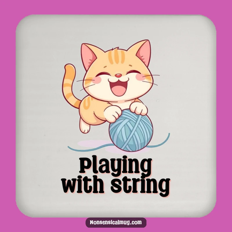 Funny Cat Yarn Coasters: Mischievous Protection, Unique Funny Gift Set