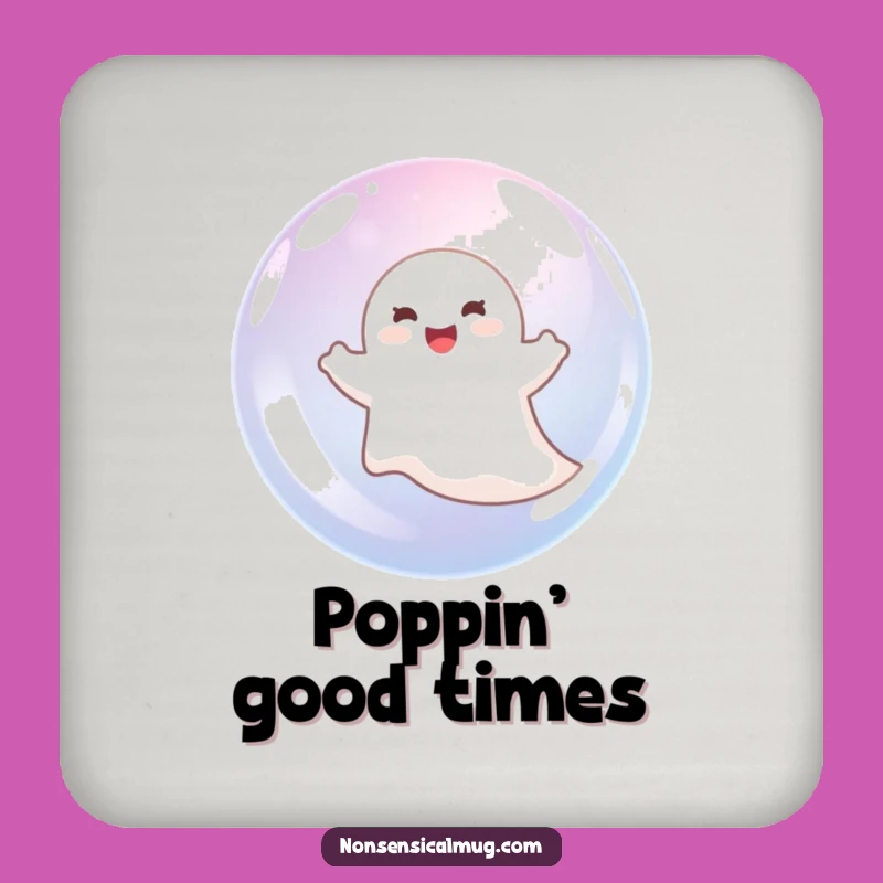 Funny Ghost in Bubble Drink Coaster: Protect Surfaces with this Hilarious and Funny Gift