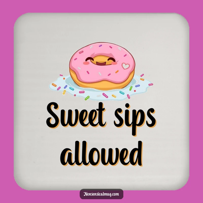 Funny Giggling Donut Float Coaster: Sweet Donut Drink Protector