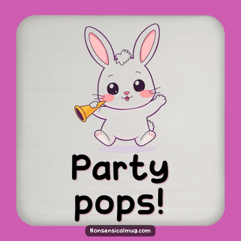 Funny Kawaii Bunny Drink Coaster: Protect Surfaces with Party Spirit and Fun