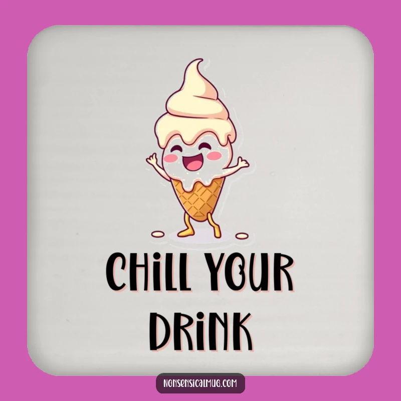 Funny Kawaii Melting Ice Cream Dance Coaster: Silly Dessert Protection