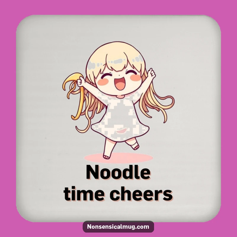 Funny Noodle Dance Coaster - Protect Furniture with Character's Wiggling Pasta Art - Housewarming Gift