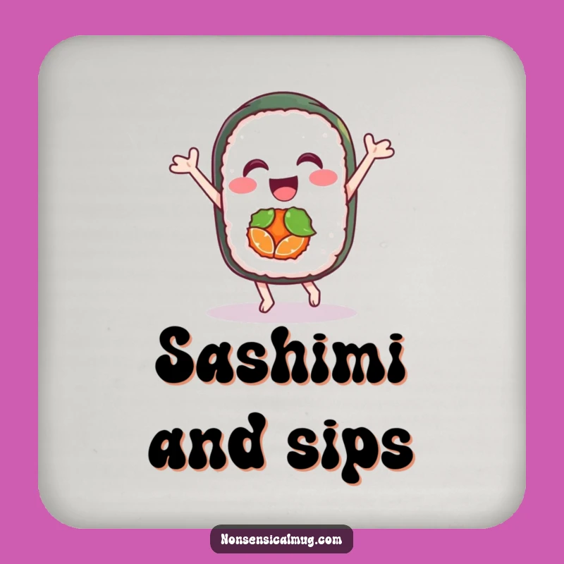 Funny Sushi Dance Coasters: Joyful Protection, Unique Funny Gift Set