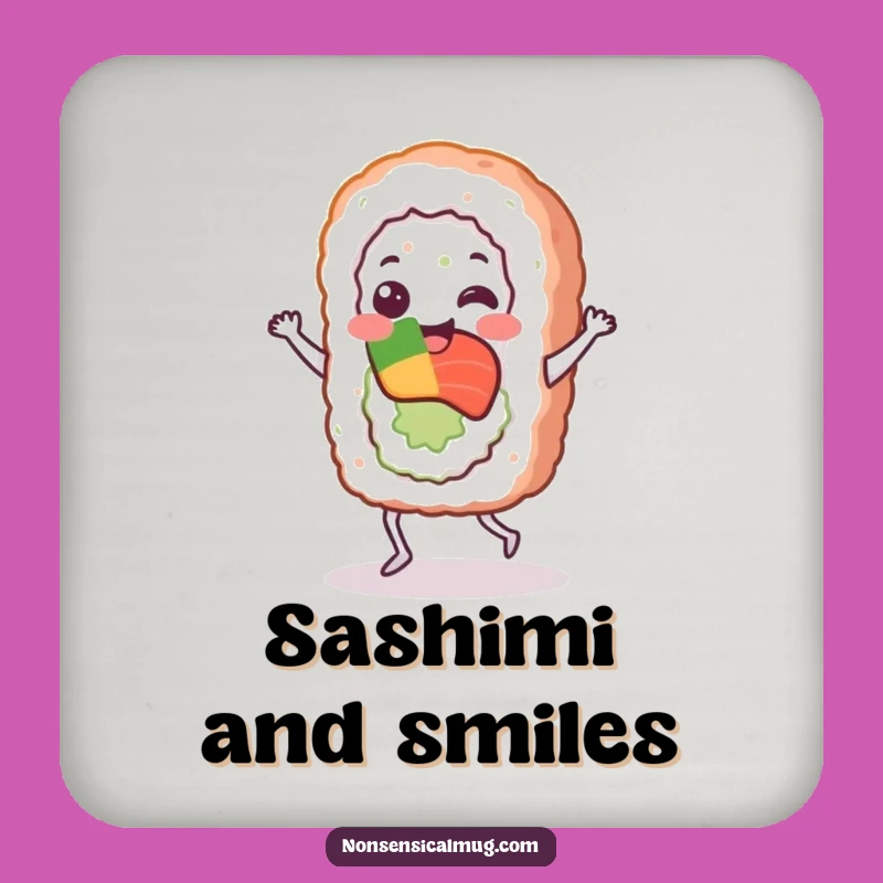 Funny Sushi Jig Coasters: Cheerful Roll Dancer Table Savers Gift