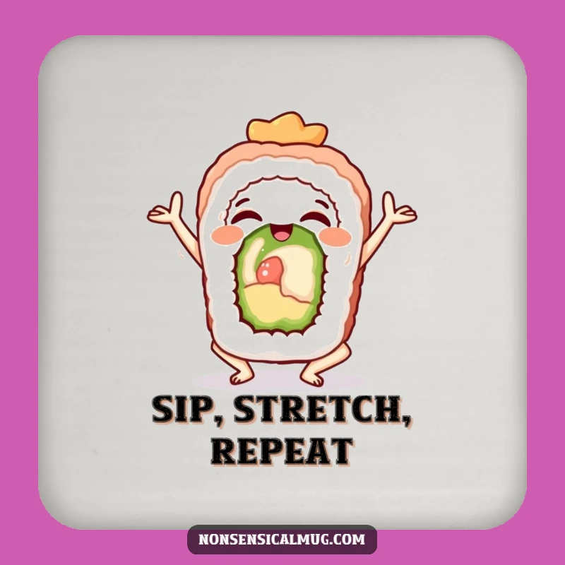 Funny Sushi Yoga Coasters: Protect Surfaces with Serene Humor