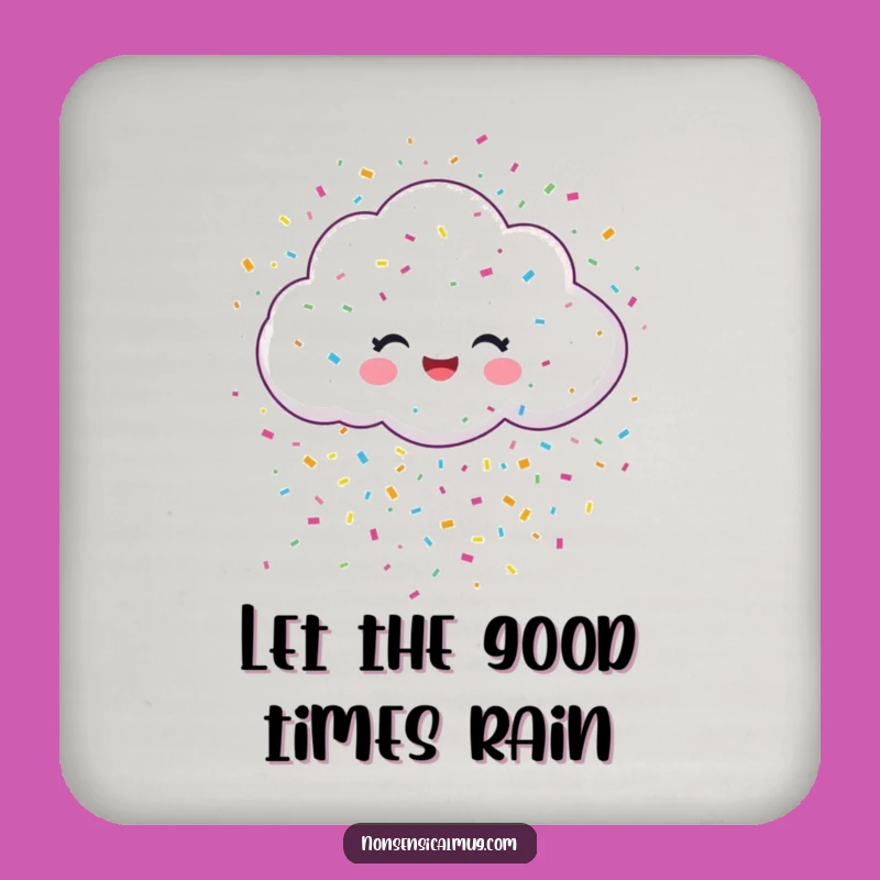 Funny Confetti Cloud Coaster - Protect Surfaces with Cheerful Celebration