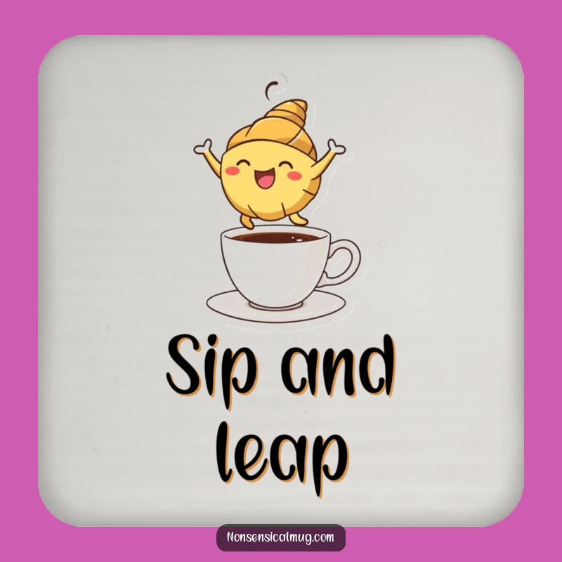 Funny Croissant Coasters: Joyful Pastry Coffee Lover Table Protector Gift